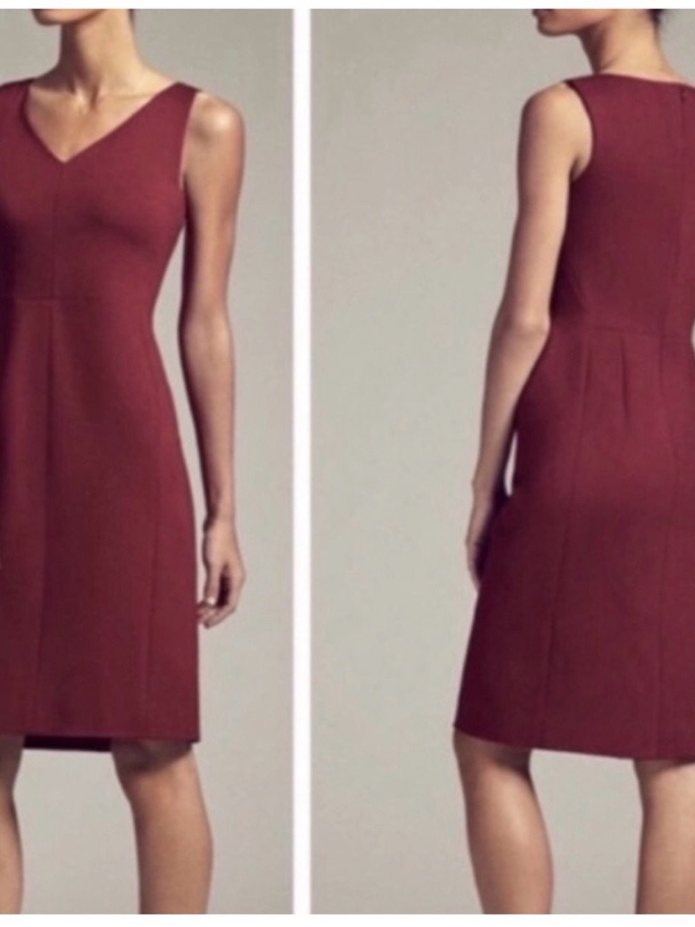 MM. Lafleur Rachel The Ponte Sleeveless Burgundy Dress